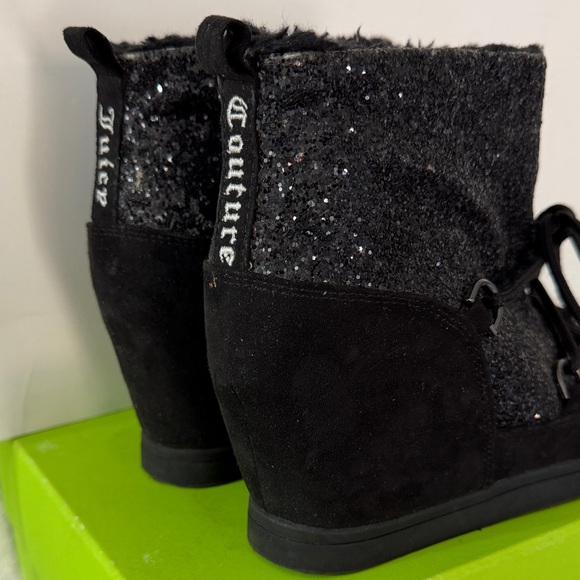 Juicy Couture Mareen Black Lace-Up Wedge Sport Ankle Boots. Size 7.5 - Picture 3 of 8
